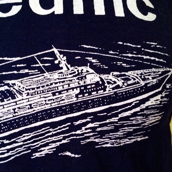 Vintage Navy Blue Oceanic Tee Size M - Picture 2 of 3